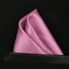 Solid Shiny Full Square Kerchief Handkerchief imitation silk Gentleman Hanky Cravat for Wedding Groom Fashion Accessories