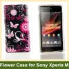 Cassa molle della copertura del gel TPU della stampa del fiore della farfalla del fiore di amore all'ingrosso per Sony Xperia M C1904 C1905 Trasporto libero
