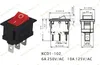1000 pièces interrupteur à bascule lumineux à 3 broches bouton rouge/vert marche/arrêt 10A/125VAC,6A /250VAC,21*15mm