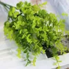 35 cm/14 pollici Soldi foglie di eucalipto simulazione fiori di buon auspicio erba plastica erba verde contro fiori veri con foglie