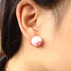 25pairs / Lot Kobiety Dziewczyny Biżuteria Okrągła Faux Pearl Red Lip Drukowane Kolczyki Ear Stud 2x MHM234