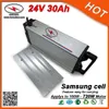 Hochwertiger, wiederaufladbarer, exportierter 24-V-Alaun-Akku für den Gepäckträger, 24-V-30-Ah-Lithiumbatterie mit Samsung-Zelle