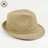 Partihandel-Mäns Fedora Hat sommar jazz fedoras hatt för män / klassiska linne Fedora hatt grossist [hub154g]