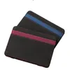 super Slim simple leather magic elastic money clip id mini business card holder wallet 6 holders blue red