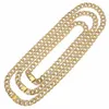 Hip Hop Jewelry ICED OUT 18K Gold Plated Full Rhinestone Curb Miami Cuban Link Chain Necklace Men Bling Rapper Accessories 4 Size Length