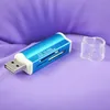 500 adet Çakmak Şekilli Hepsi Bir USB 2.0 Çoklu Hafıza Kartı Okuyucu için Micro SD / TF M2 MMC SDHC MS Ücretsiz DHL / Fedex