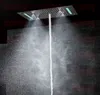 バスルームの隠されたシャワーセットアクセサリー壁に取り付けられる蛇口パネルタップサーモスタットミキサーLED天井のシャワーヘッド雨の滝CF5422