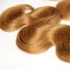 Honing Blonde 27 # Braziliaanse Virgin Menselijk Haar Weave Bundels Peruviaanse Maleisische Indiase Euraziatische Russische Body Wave Hair Extensions Double Wefts