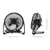 Mini Portable USB مروحة التبريد تبريد سطح المكتب Power Power Prop Fan Fan USB Electric 4 "Metal Head Fan 360 Rotate Metel Mute Clasiator BL