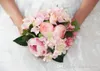 باقة العروس الفاوانيا الاصطناعية زهور الحرير محاكاة زهرة الفاوانيا الأوروبية مع زهرة الكوبية لعروس الزفاف الزفاف B7512877