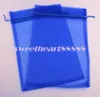 Koningsblauw Organza Sieraden Gift Pouches Pouch Tassen Voor trouwbedankjes 7x9cm 9x11CM 13x18CM kralen 100 stks/partij