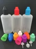 Flacons compte-gouttes en plastique avec bouchons à l'épreuve des enfants, aiguille fine PE pour jus, 10ml, 15ml, 20ml, 30ml, 50ml, 60ml, 100ml, 120ml