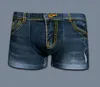 Entier-2015 Sexy drôle hommes Shorts imprimer boxeurs hommes sous-vêtements hommes culottes coton boxeurs confortable respirant Cuecas jeans261S