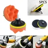 5Pcs 4" inches Gross Polishing Buffing Pad Kit Drill Adapter Car Polisher Buffer E00874