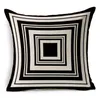 Pillow Cover Modern Soft Cotton Linen Fundas Para Cojines Vintage Cushion Cover Black White Stripe Geometry Pattern Pillow Case215H