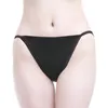 NWT% 100 Saf İpek Örgü Kadın String Bikini Külotu Katı Tanga Boyutu S M L XL XXL