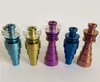 For Glass Bongs Highly quality Colorful Domeless Titanium Nail With Quartz Bowl Titanium Nails 10mm 14mm 19mm Female Male Joint Quartz Banger Nail