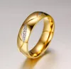 Простые CZ Almance Lovers Ring 18K Позолоченный титановый из нержавеющей стали из нержавеющей стали из нержавеющей стали из нержавеющей стали. Ювелирные изделия / ювелирные изделия для женщин