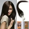 5a -16 "- 26" 1g / s 100g / pack 4 # Medium Brown Brasilianska Peruanska Indiska Malaysiska Human Loop Hair Micro Ring Hårförlängningar DHL Gratis Shpping