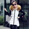 Groothandel-1pc 2015 winter lange vest vrouwen Colete feminino faux bont capuchon katoen gewatteerde bovenkleding Veste femme AA0021