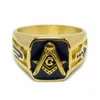 Rostfritt stål mixstilar Freemaoson Masonic Past Master Ring Demolay Knights Templar of Columbus Sword Shield Armor Cross -broderskap Eastern Star Jewelry Artiklar