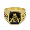 Edelstahl -Mischungsstile Freemaoson Freimaurer Vergangenheit Master Ring Demolay Knights Templar von Columbus Schwert Schild Rüstung Cross Bruderschaft Oststernschmuckstücke Gegenstände