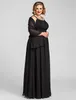 Sexy plus size A-lijn juweel vloer lengte chiffon avond / prom jurk met sjaal