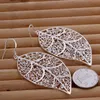 Boucles d'oreilles à feuilles suspendues en argent sterling plaquées neuves DFMSE128, boucles d'oreilles pendantes en argent 925 pour femmes 10 paires beaucoup