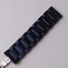 Pulseira de relógio nova moda estilo pulseira cor azul fosco aço inoxidável pulseira de metal para relógios inteligentes acessórios replace2405