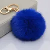 Bola de pele de coelho genuíno chaveiro moda keychain mulheres bolsa bolsa carinho chaveiro chaveiro anel saco acessórios trinket