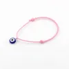 50pcs Evil Eye Bracelets - Adjustable Pink Waxes rope Charm Bracelets Lucky Eye Beads Bracelets