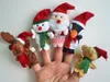 100 adet / grup DHL Ücretsiz Nakliye 7 cm Mini boyutu Merry Christmas Parmak Kukla Noel Baba Kardan Adam Ayı Peluş Oyuncaklar