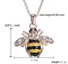 Gratis frakt Luxury Pendant Bridal Halsband Jewerly Charm Bee Crystal Emaljed Necklace Smycken för damer vid bröllopet