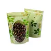 Green printing lovely plastic bag food storage bag Plastic packaging bag Zipper Snacks bags wholesale LZ0708