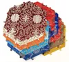 Hexagon Foldable Candy Fruit Storage Box Chinese style Silk Brocade Crafts Trinket General cargo Storage Baskets Diameter 7x8x3 inch 2pcs/lo