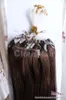 New Arrival Dark Brown #4 Easy Loops Mirco Rings Beads Tipped Human Hair Extensions Indian Remy Straight 100s 0.5g/s Full Head Volume