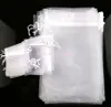 100pcs/lot Hot Sell 4Sizes White Organza Jewelry Gift Pouch Bags For Wedding favors,beads,jewelry