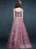 2021 LaceUp Prom Vestres Party Evening Light Purple Custom Made Vneck Lace Prom Dress Crystals Flores Tulle Lace Prom Dres9022803