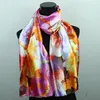 1pcs Gold Pink White Black Lily Satin Oil Painting Scarves Shawl Beach Silk Scarf 160X50cm Fashion Accessories