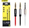 Remax 3.5mm plaqué or Premium auxiliaire mâle à mâle câble AUX adapté pour iphone samsung smartphone haut-parleur MP3 Audio maison 1M