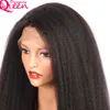Kinky Straight 13x4 Lace Front Wig With Baby Hair Virgin Human Hair Wigs Yaki Pre-plucked Hairline for Black Women