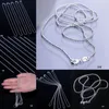 50pcs/lot Solid 925 Silver Plated Jewelry Necklace Link Balls Chain With Lobster Clasp Fit Charm Pendants SH6