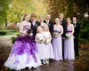 Purple and White Ombre Gothic Wedding Dresses Strapless with Lace and Organza Appliques Cascading Ruffle Chapel Train Ball Gown Br250Y