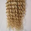 ＃613 BLEACH BLONDE AFRO KINKY CURLY CLIP IN HAIR 100G 7PCS LOT 4A 4B 4CAFRICAN AMERICAN CLIP IN HUMAL HAIR EXTENSIONS273A