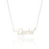 Custom Women 18k gold plated personalized Name Necklace Rachel Stainless Steel Personalized Pendant letters Nameplat255W