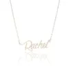 Personalizado feminino 18k banhado a ouro nome personalizado colar quot rachel quot aço inoxidável pingente personalizado letras nameplat6113667