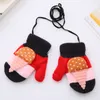 New Coloful Cartoon Aniaml Head Children Double Gloves Autumn Winter With Hanging Rope Thick Gloves Boy And Girl Baby Warm Mittens1019308