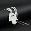 Iced Out медь Хамса рука кулон ожерелье кубический циркон Фатима ожерелье в виде ладони хип-хоп мужские женские ювелирные изделия Прямая доставка
