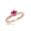 Wysokiej Jakości Rose Pozłacane Pierścienie Dla Kobiet Zaręczyny Moda Moda Branded Blue Crystal Pierścionki 5545