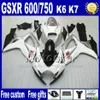 ABS Full Fairing Kit voor GSX-R 600 750 2006 2007 SUZUKI GSXR600 GSXR750 06 07 K6 Bruin Mat Zwart Custom Backings Set FS73